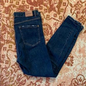 Zara dark wash denim skinny jeans